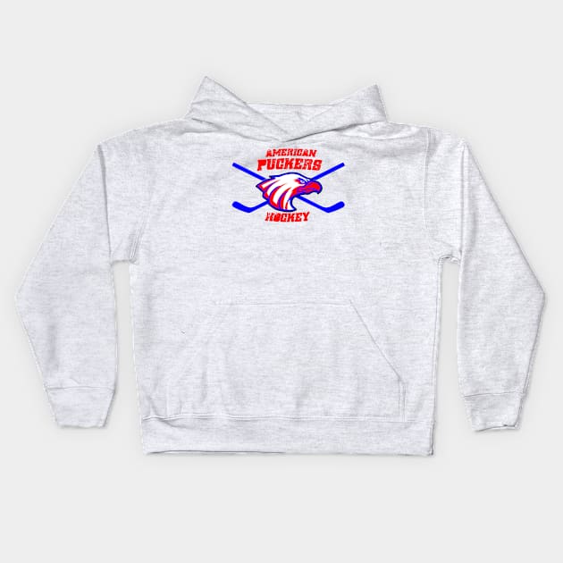 American Puckers Hockey Eagle Kids Hoodie by PuckersHockey